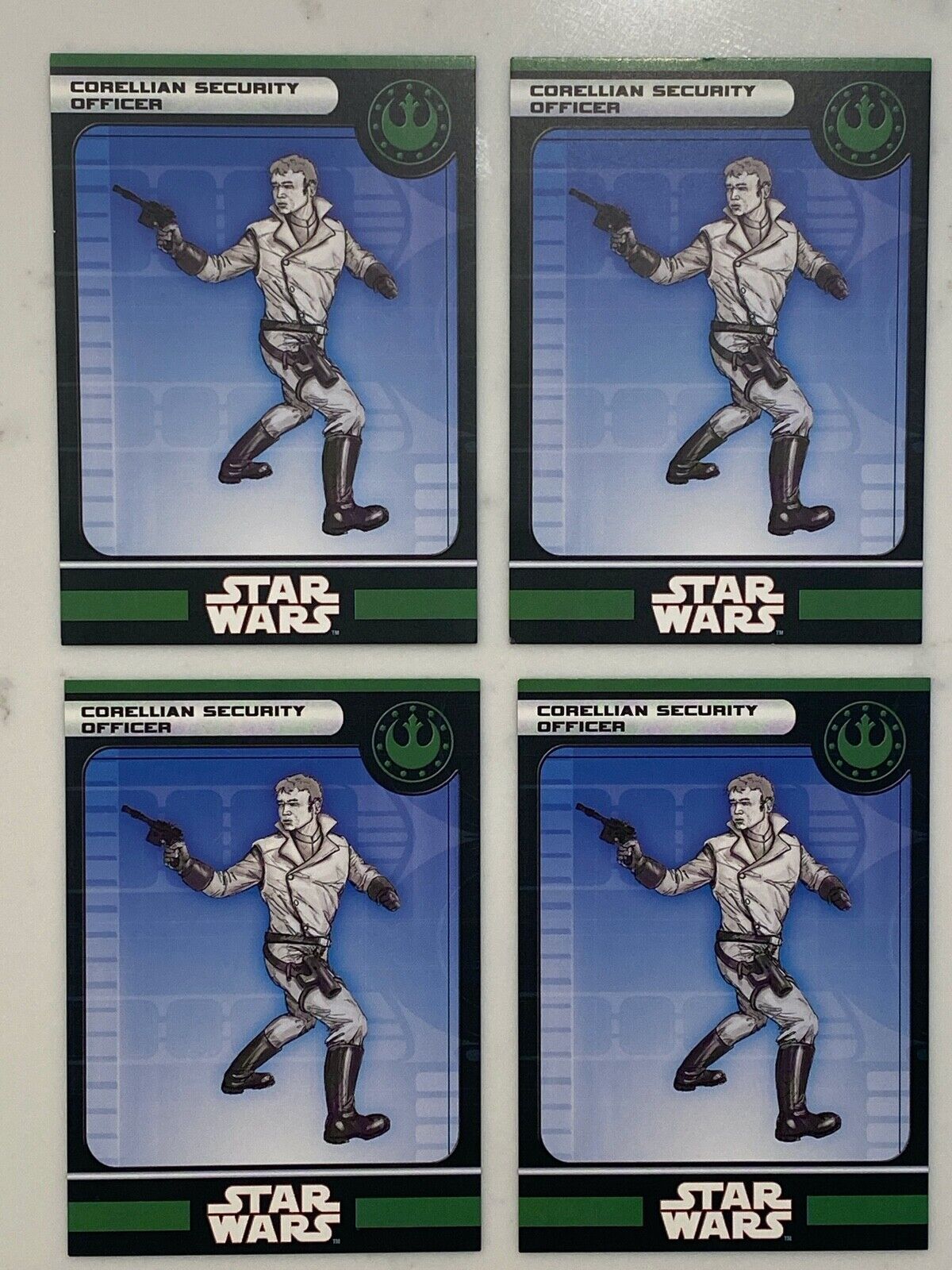 4x - Star Wars Miniatures - Corellian Security Officer - #30 - Cards - Card Only
