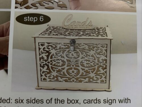 OurWarm DIY Wedding Card Box with Lock Rustic Wood Card Box Gift Card Holder