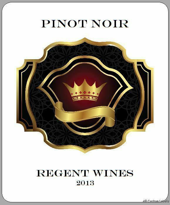 Personalized Custom Wine Labels - 'regent Wines' - 6 Labels - 4"x3.33"