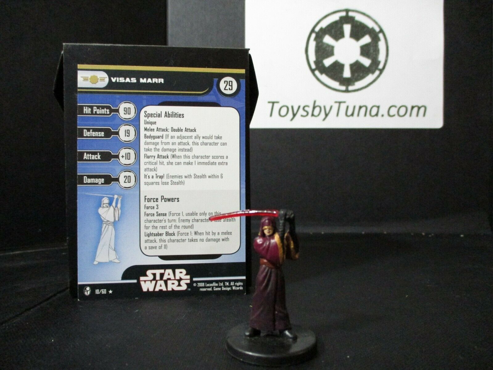 Star Wars Miniatures Visas Marr Knights of the Old Republic w/ Card mini RPG
