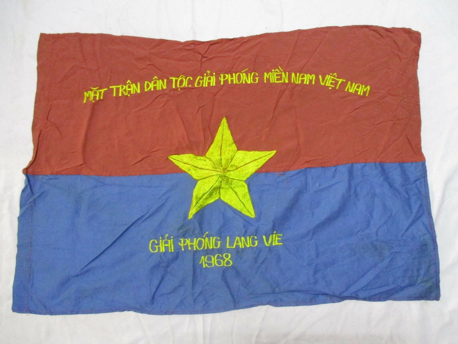 Flag_  Vietcong Nva Nlf North Vn Army Flag Victory In Lang Vie 1968 ,  C