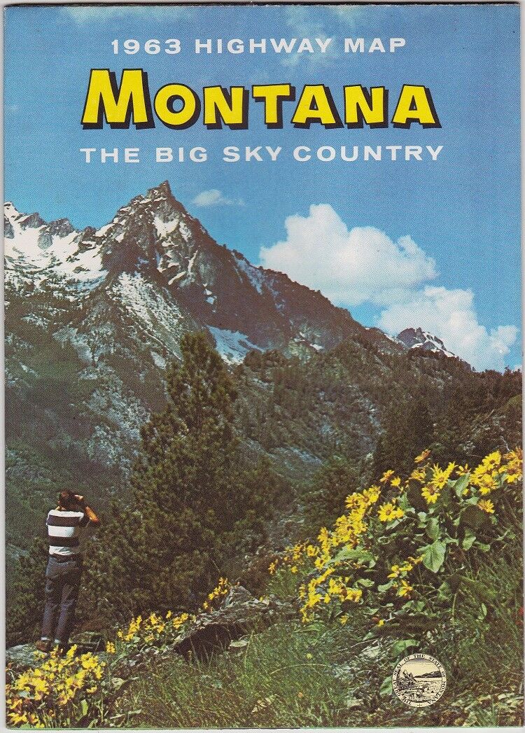 1963 Official State Issue Road Map Of Montana