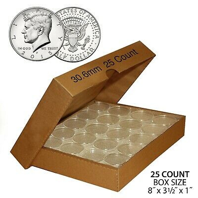 25 Direct Fit Airtight T30 Coin Holders Capsules For Jfk Half Dollar (qty 25)