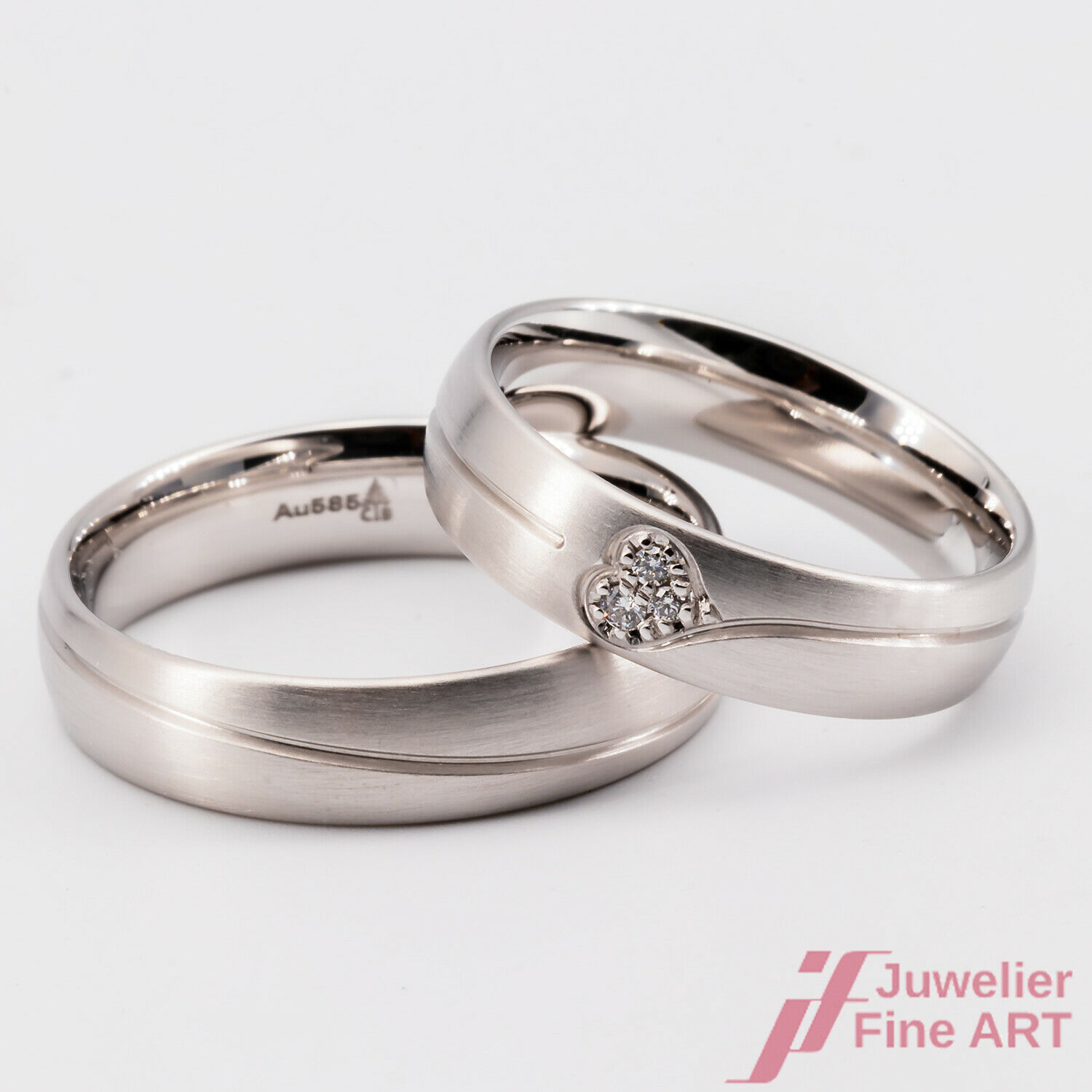 Wedding Rings Instant Christian Bauer 585/14k White Gold Diamonds D=53 H=61