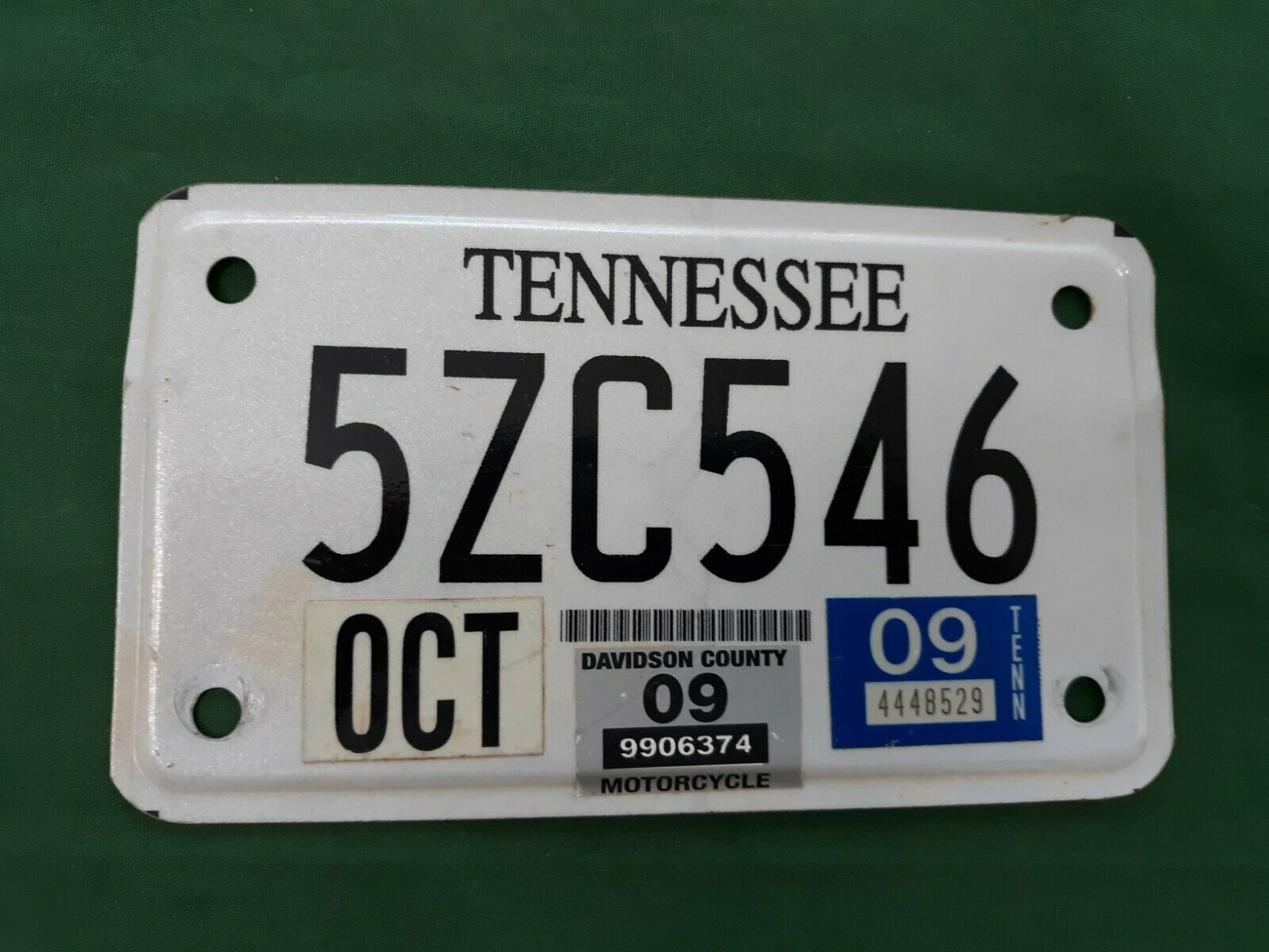 2009 Tennessee Motorcycle License Plate
