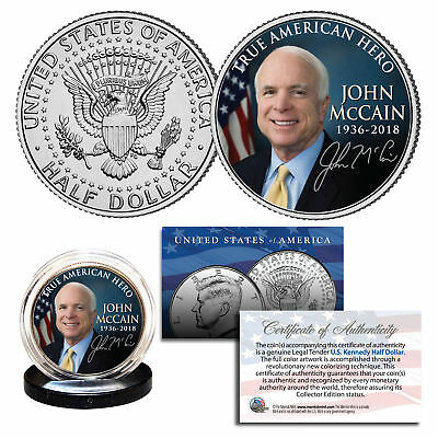 JOHN McCAIN True American Hero 1936-2018 Official JFK Kennedy Half Dollar Coin