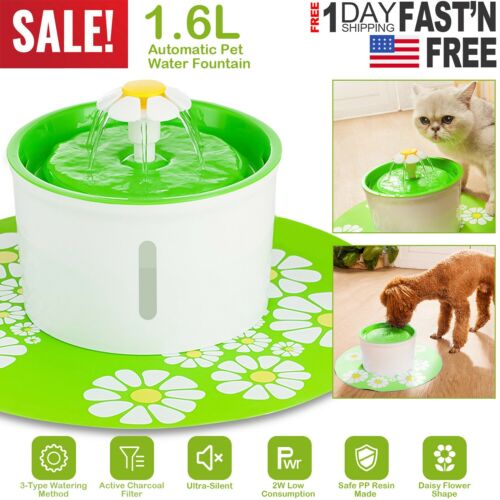 Automatic Pet Water Fountain Cat Dog Health Caring Water Dispenser Silent Us