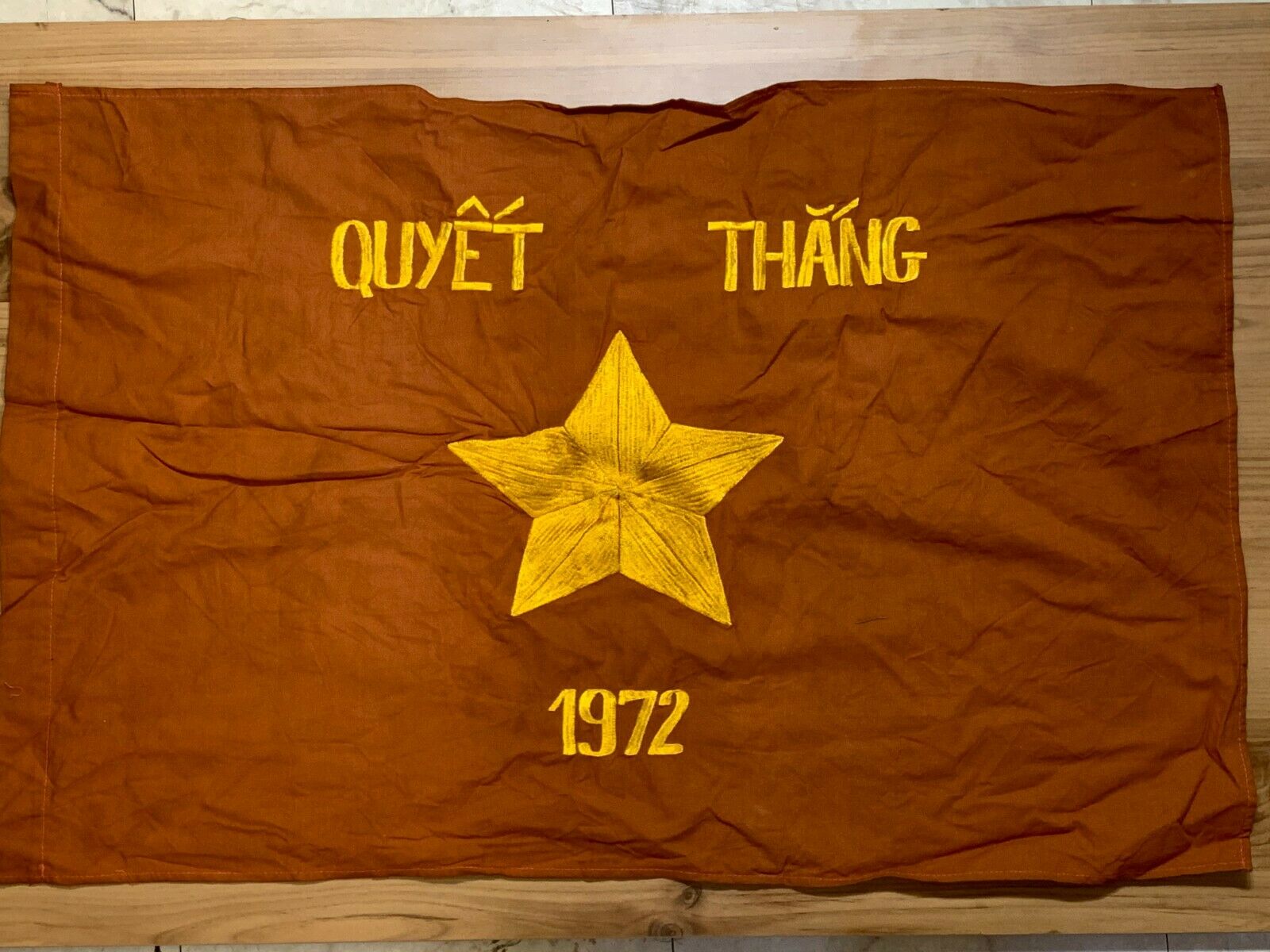 Flag , Vietcong Nva Nlf North Vn Army Flag Victory In 1972 Year ,  Battle Flag ,