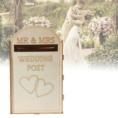 Card Holder Guest Wedding Post Box Gift Wooden DIY Decoration Party Supplies