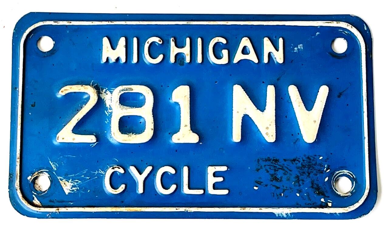 1998 Michigan Motorcycle License Plate Mi Metal Expired Collectible Bike Biker